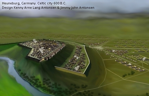 A model of the fortress and city of Heuneburg, 600 BCE. Credit: Kenny Arne Lang Antonsen