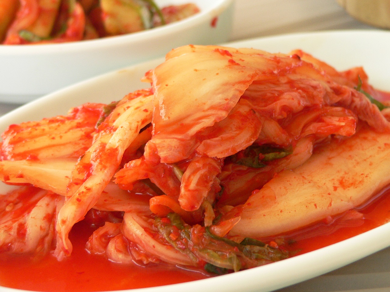 Kimchee or gimchi, is a traditional fermented Korean side dish made of vegetables with a variety of seasonings. Image credit: Craig Nagy / Flickr