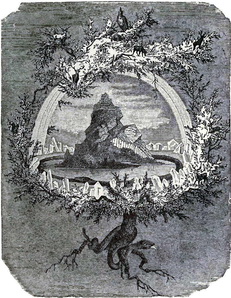The world tree Yggdrasil. Wägner, Wilhelm (1886). 