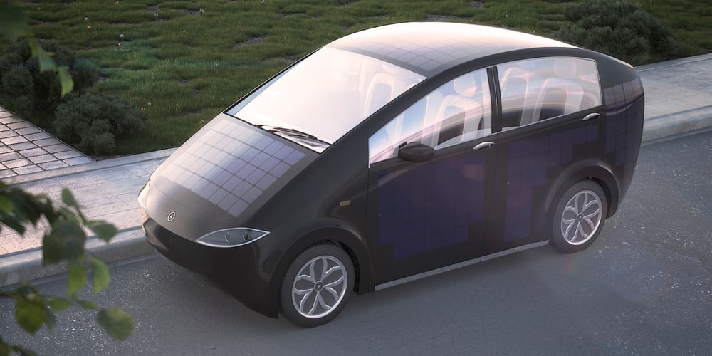 Covered by 7.5 sq.m of solar panels. Enables the car to go further and longer.